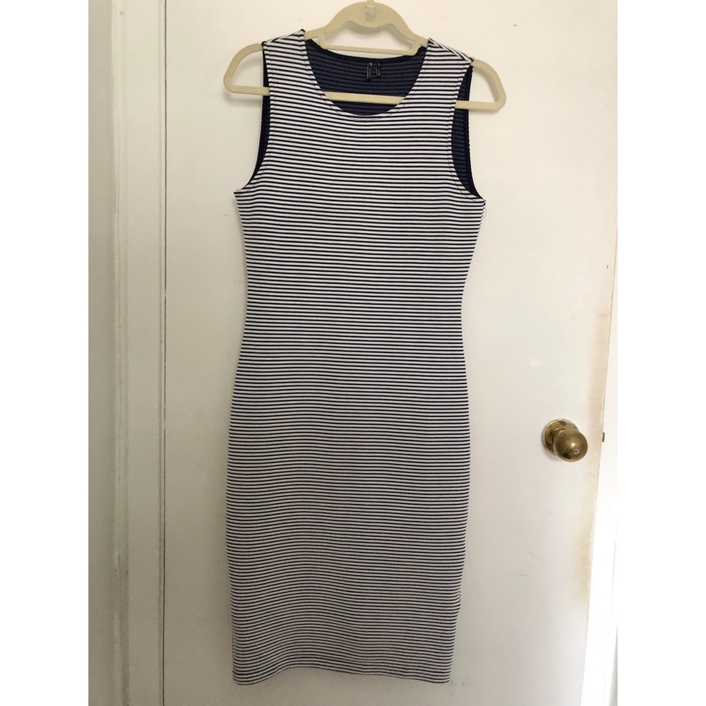 ST Studio Navy & White Striped Bodycon Dress